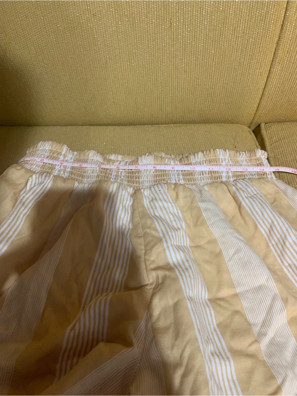 Striped Yellow Ruffle-Hem Skort with Smocked Waist - Picture 13 of 13